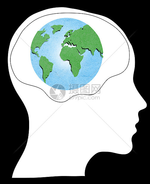 与世隔绝的深埋于背景经济工作地球世界思考知识金融智力头脑插图图片