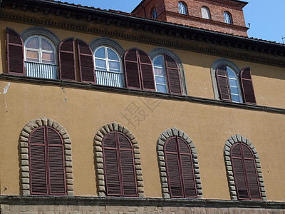 托斯卡纳     意大利历史建筑的例子景观拱廊城市快门房子窗户历史性图片