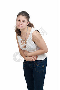 腹部女士流感棕色女性疼痛疾病腹泻便秘压力头发图片