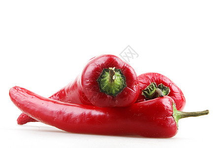 白背景孤立的红辣椒辣椒工作室厨房辣椒素植物香肠香料蔬菜胡椒文化图片