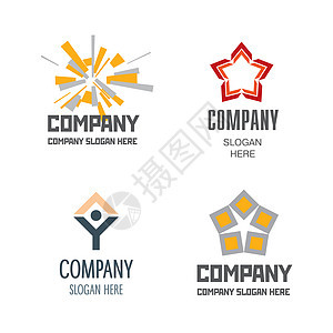恒星徽标行星签名正方形品牌创新红色商业蓝色射线黄色背景图片