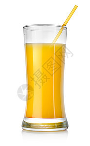 大杯橙子鸡尾酒玻璃糖浆白色杯子餐具苏打橙子液体稻草饮料图片