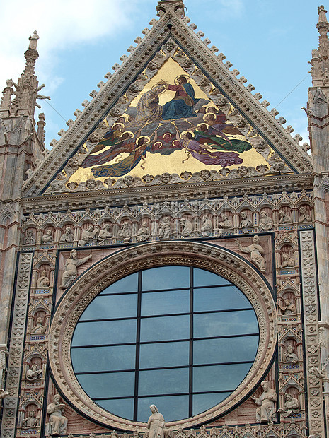 西面详情半月形建筑学玻璃窗艺术拱廊圣母门户网站人物雕塑教会图片
