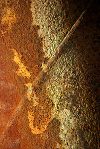 生锈的铁杆背景古董材料氧化橙子金属风化乡村艺术床单腐蚀图片