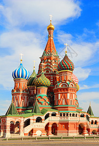 莫斯科红广场圣巴西尔大教堂首都教会景点蓝色旅游大教堂博物馆建筑城市纪念碑背景