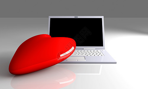笔记本电脑在爱技术屏幕婚姻展示情感约会监视器互联网薄膜伙伴图片