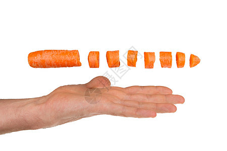 在白色背景上孤立的胡萝卜橙子宏观农场饮食叶子沙拉营养市场蔬菜团体图片