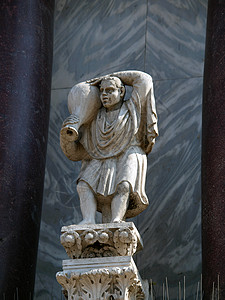 威尼斯  圣马可 上层面孔尖塔马赛克艺术雕塑建筑学拱廊大教堂给水教会立面图片