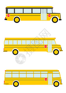 校车插图作品旅行乐趣卡通片框架童年安全教育运输图片