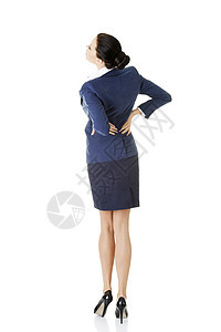 背痛的女商务人士压力商务员工女性女孩办公室成人工人人士商业图片
