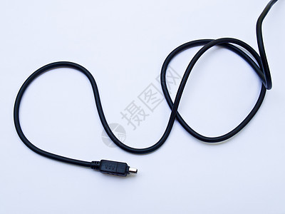 白色背景上隔离的黑色线条连接器电子力量网络宏观电气硬件塑料互联网技术图片