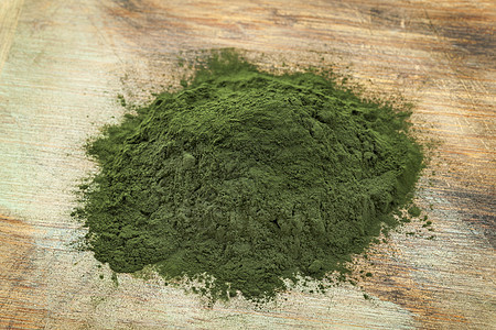夏威夷螺旋藻粉粉藻类木头饮食螺旋养分健康饮食粉末绿色图片
