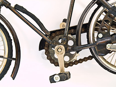 白色背景孤立的钢铁自行车模型Name环境金属框架城市车辆车轮古董生态机械齿轮图片