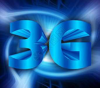 3G 网络符号通信电话手机系统展示通讯器上网彩信数据蓝色背景图片