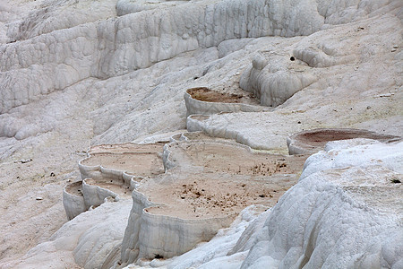 土耳其帕穆卡勒的特雷弗丁池和梯田盆地碳酸盐订金温泉矿物岩石地标地质学旅游火鸡图片