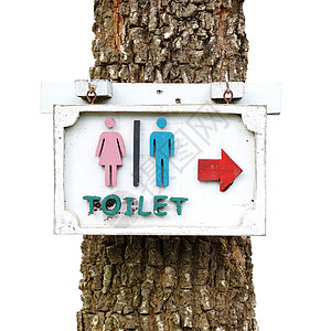带有树的厕所标志图片
