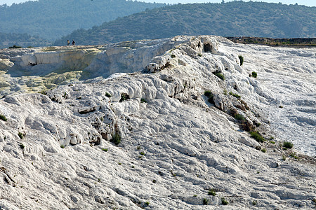 土耳其帕穆卡勒的特雷弗丁池和梯田编队盆地碳酸盐游客瀑布地质学假期地标订金矿物图片