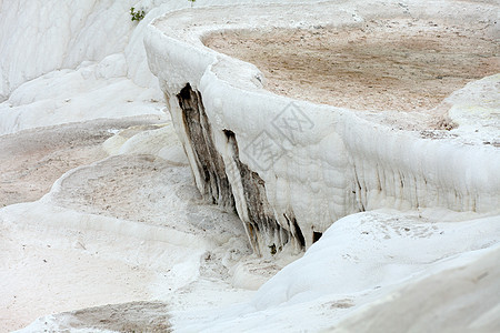 土耳其帕穆卡勒的特雷弗丁池和梯田地质学蓝色地标碳酸盐矿物岩石假期旅行石灰华洗澡图片