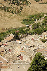 Leonforte 视图土地村庄全景爬坡农村国家图片