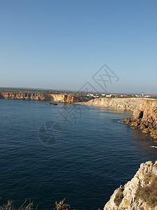 葡萄牙附近海岸沿岸石窟悬崖灯塔保险岩石全景海岸线航海海洋蓝色图片