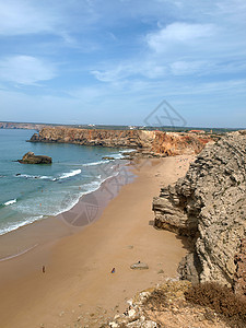 葡萄牙圣文森特角附近的古迹悬崖海岸旅游海岸线危险海洋旅行石窟全景灯塔地平线岩石图片