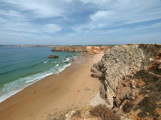 葡萄牙圣文森特角附近的古迹悬崖海岸旅行警告灯塔石窟危险海岸线保险波浪旅游海洋图片
