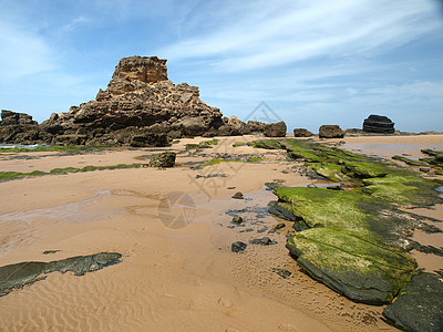 葡萄牙阿尔加夫附近海滩岩石旅行场景海岸线悬崖海岸支撑海洋图片