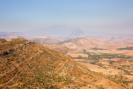 Assoro地区景观共同点太阳农业全景爬坡用地高度土地山脉丘陵图片
