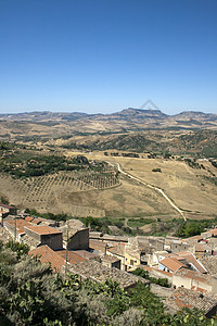 Leonforte 视图土地村庄全景爬坡国家农村图片