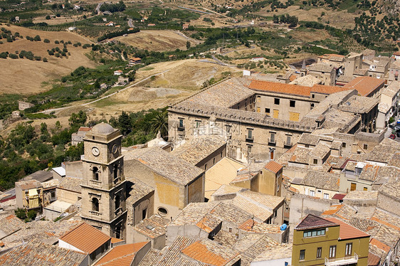 Leonforte 视图国家土地农村爬坡村庄全景图片