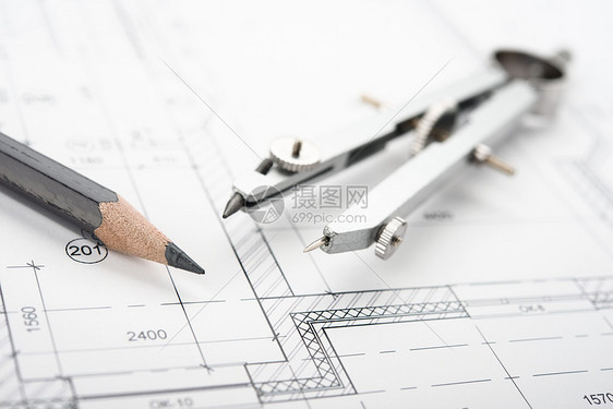 起草工具装修教育蓝图素描铅笔测量设计师商业草图乐器图片