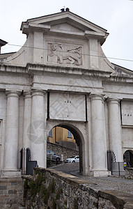 圣吉亚科莫港 贝尔加莫阿尔塔狮子文化拉刀入口财富雕刻城市巅峰建筑学纪念碑图片