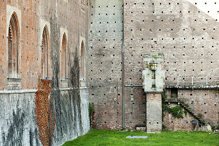 米兰Sforzesco城堡的废墟艺术古物历史遗产首都考古文化建筑学墙壁百叶窗图片