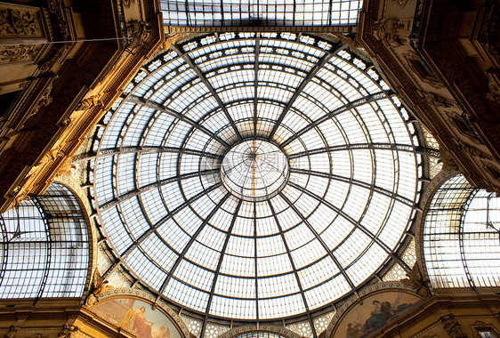 维托里奥埃马努埃莱二世画廊 米兰市中心旅行雕塑窗户文化圆顶历史遗产天花板金子图片