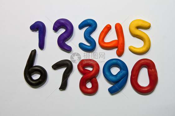 色彩多彩的Clay数字字符字母玩具模具杂色收藏字体黏土成套橡皮泥学习图片