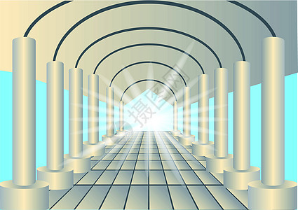 隧道尽头的光线走廊阳光石头天空建筑学太阳车道图片
