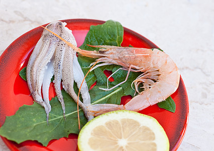 虾 鱼和柠檬午餐饮食食谱天线用餐肉汁动物食物厨师美食图片