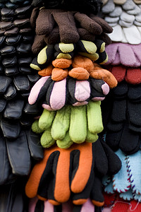 毛手套市场配件销售羊毛衣服背景图片