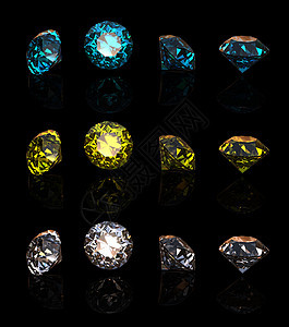 宝石收藏钻石圆形黄色奢华珠宝蓝宝石水晶图片