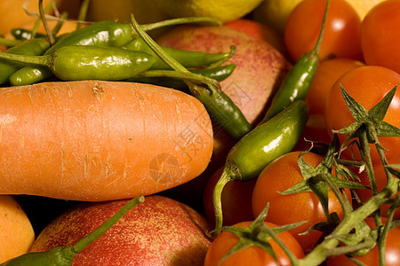 胡萝卜 西红柿和胡椒图片