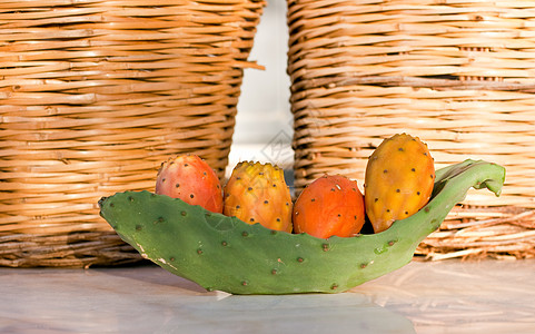 西西里刺青梨植物食物营养热带柳条烹饪情调水果异国饮食图片