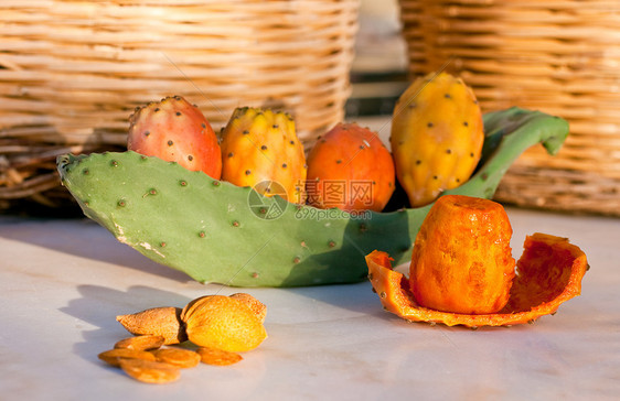 西西里人剥皮刺青梨饮食果汁植物异国情调水果食物烹饪热带营养图片
