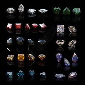 宝石收藏珠宝钻石水晶黄色奢华紫晶圆形蓝宝石红宝石图片