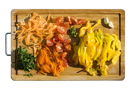 切菜板上的蔬菜食物橙子胡椒红色烹饪香菜厨师晴天饥饿饮食图片