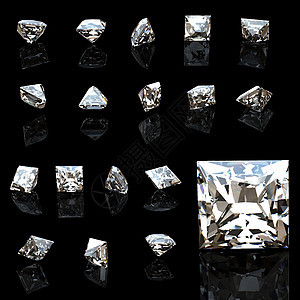 收藏的光亮平方形状奢华宝石未婚妻珠宝水晶正方形钻石图片