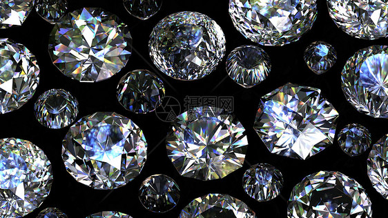 一组孤立的圆形钻石图片
