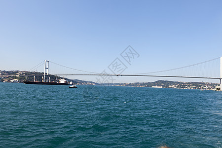 Istambul  连接欧洲和亚洲的博斯波鲁斯桥旅行地标海峡遗产金角蓝天住宅加拉塔工程建筑物图片