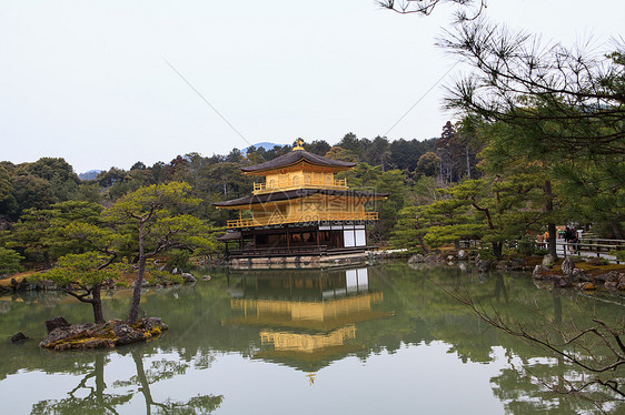 京角寺庙池塘松树旅游历史性文化吸引力佛教徒遗产游客地标图片