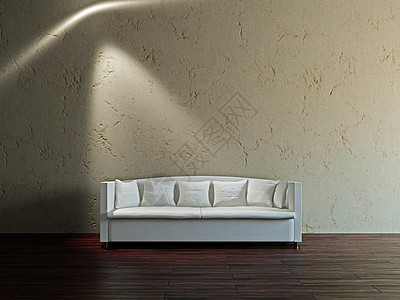 白色沙发和客厅长椅软垫木板木地板生活工作室大厦枕头休息室房间图片