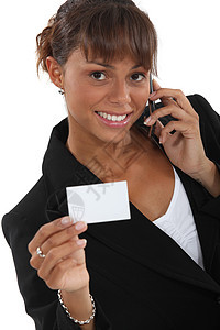 商业卡上打来电话的女士图片